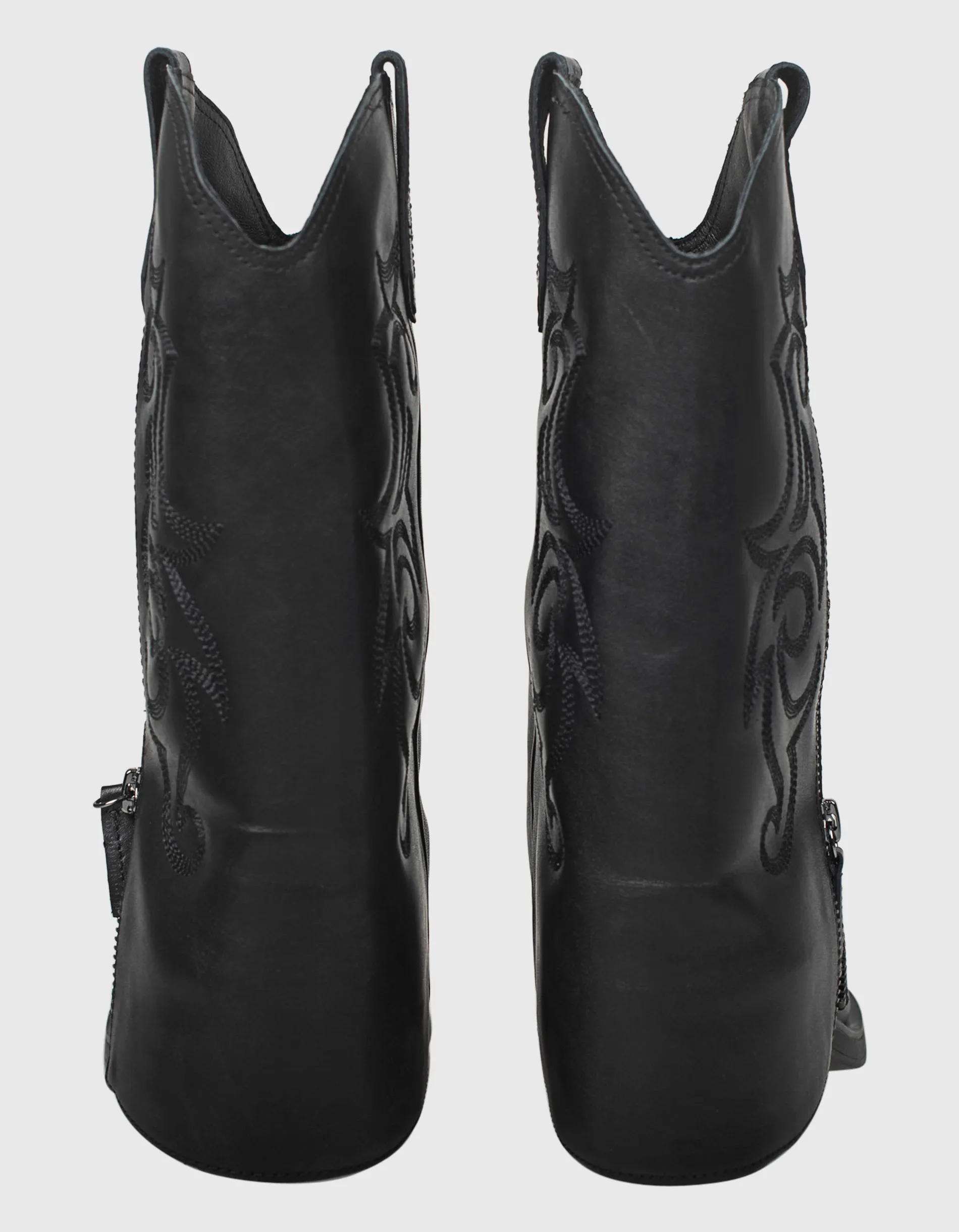 ASH Leslie Black  // Leder-Stiefelette mit Stickerei
