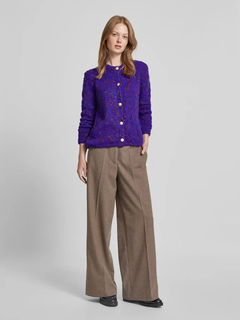 Milano Italy Strickjacke mit gerippten Abschlüssen (lila) online kaufen